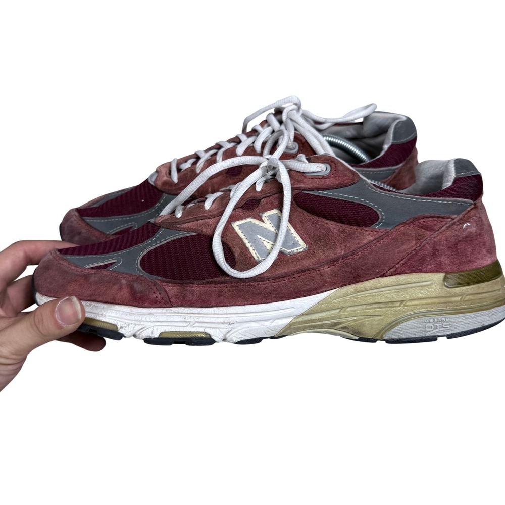 New Balance 993 Heritage Running Shoes Mens 10 Burgundy Grey Suede Made in USA - Picture 4 of 12